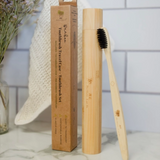 Bamboo Toothbrush Travel Case + Toothbrush Set