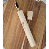 Bamboo Toothbrush Travel Case + Toothbrush Set