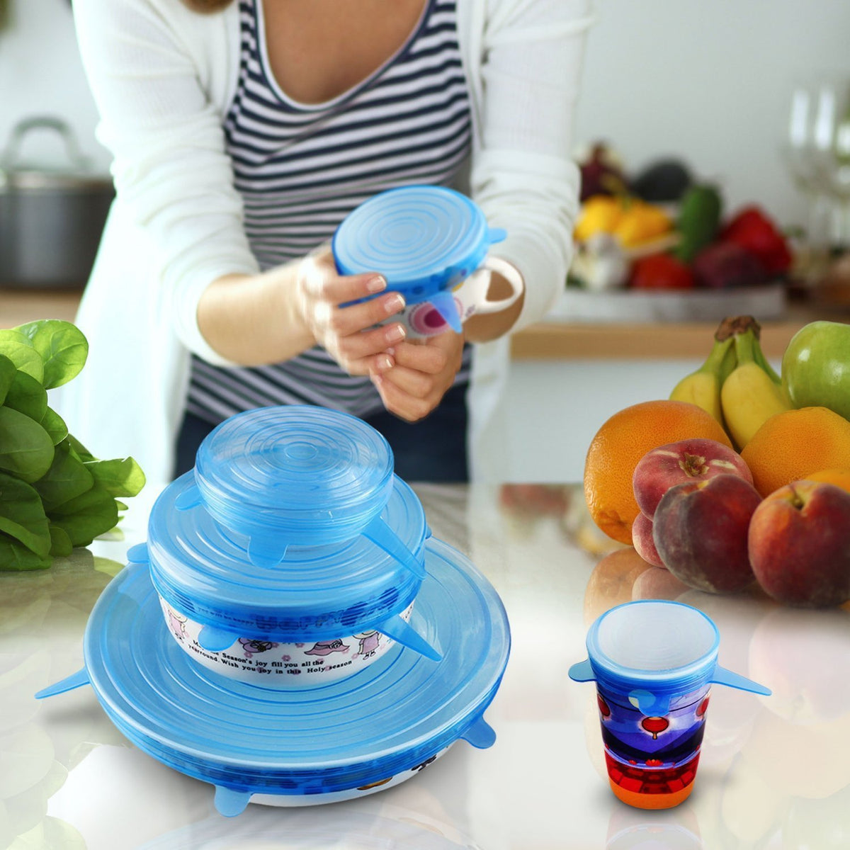 Reusable Silicone Stretch Lids Set of 6