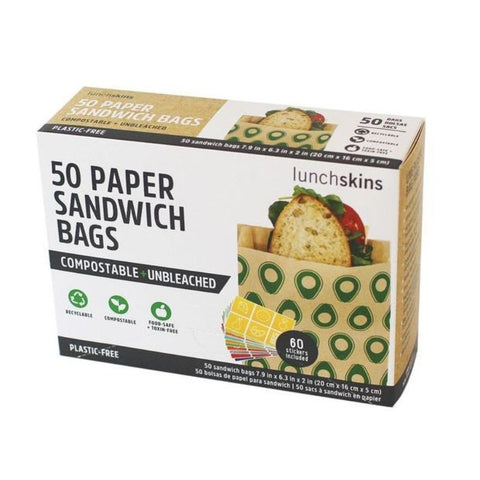Compostable + Unbleached Paper Sandwich Bags