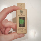 Vegan Charcoal Dental Floss in Glass container