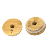 Standard Mouth Bamboo Mason Jar Lids for Straw