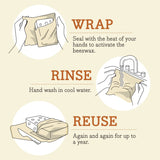 Reusable Beeswax Wraps Lunch 3 Pack Bakery Lane