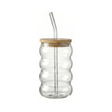Glass Sippers 18oz. with Bamboo Lid and Straw