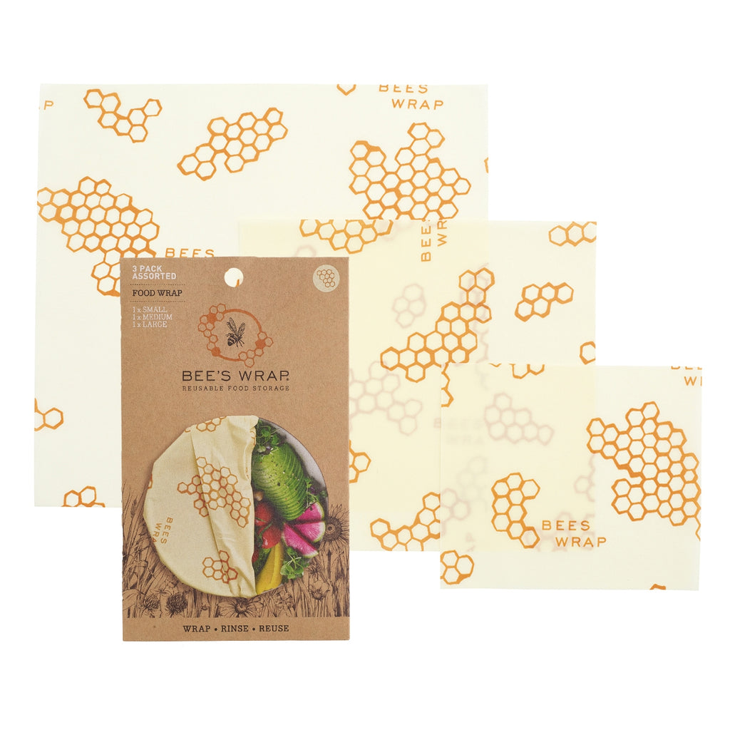 Bee's Wax Wrap Assorted Pack of 3 Honeycomb – Unpacked Living