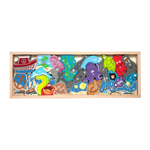 Ocean A to Z Puzzle & Playset