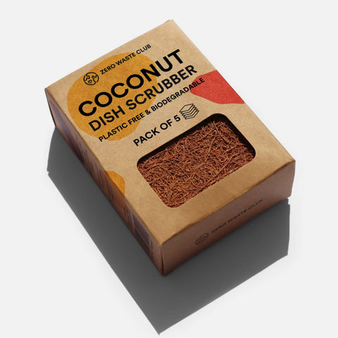 Biodegradable Coconut Kitchen Scourers- 5 Pack, Zero Waste Dish Scrubb –  ZWS Essentials