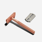 Rose Gold Stainless Steel Razor - 10 Blades Included