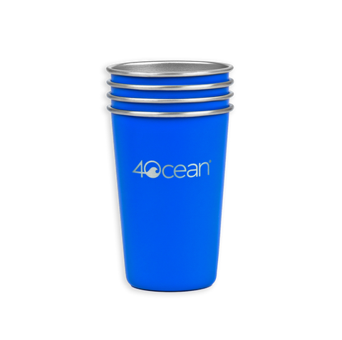 4ocean Reusable Stainless Steel Cups 4-Pack