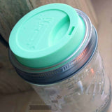 Silicone Drinking Lid With Band For Mason Jars