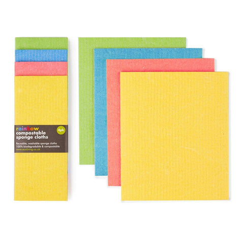 Compostable Sponge Cloths - Rainbow 4-Pack