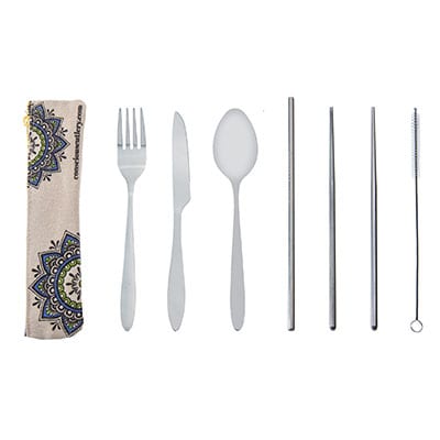 MANDALA Stainless Steel Mobile Cutlery Set