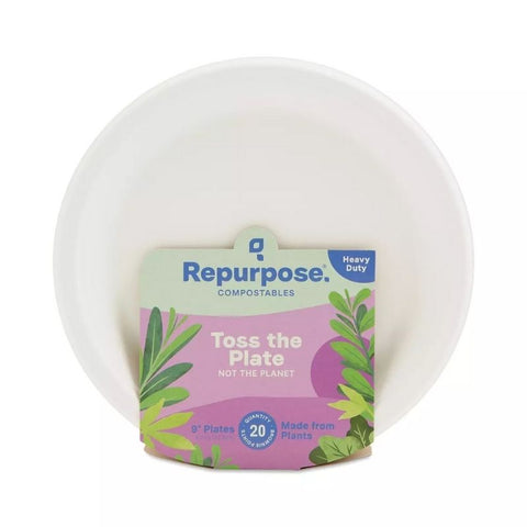 Compostable Heavy Duty 9" Plates - 20 ct