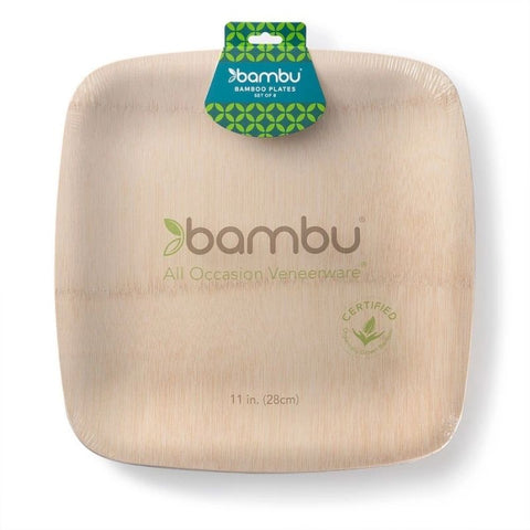 Bamboo Compostable Plates - Square 11"