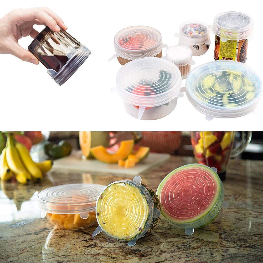 Reusable Silicone Lids — Set of 6