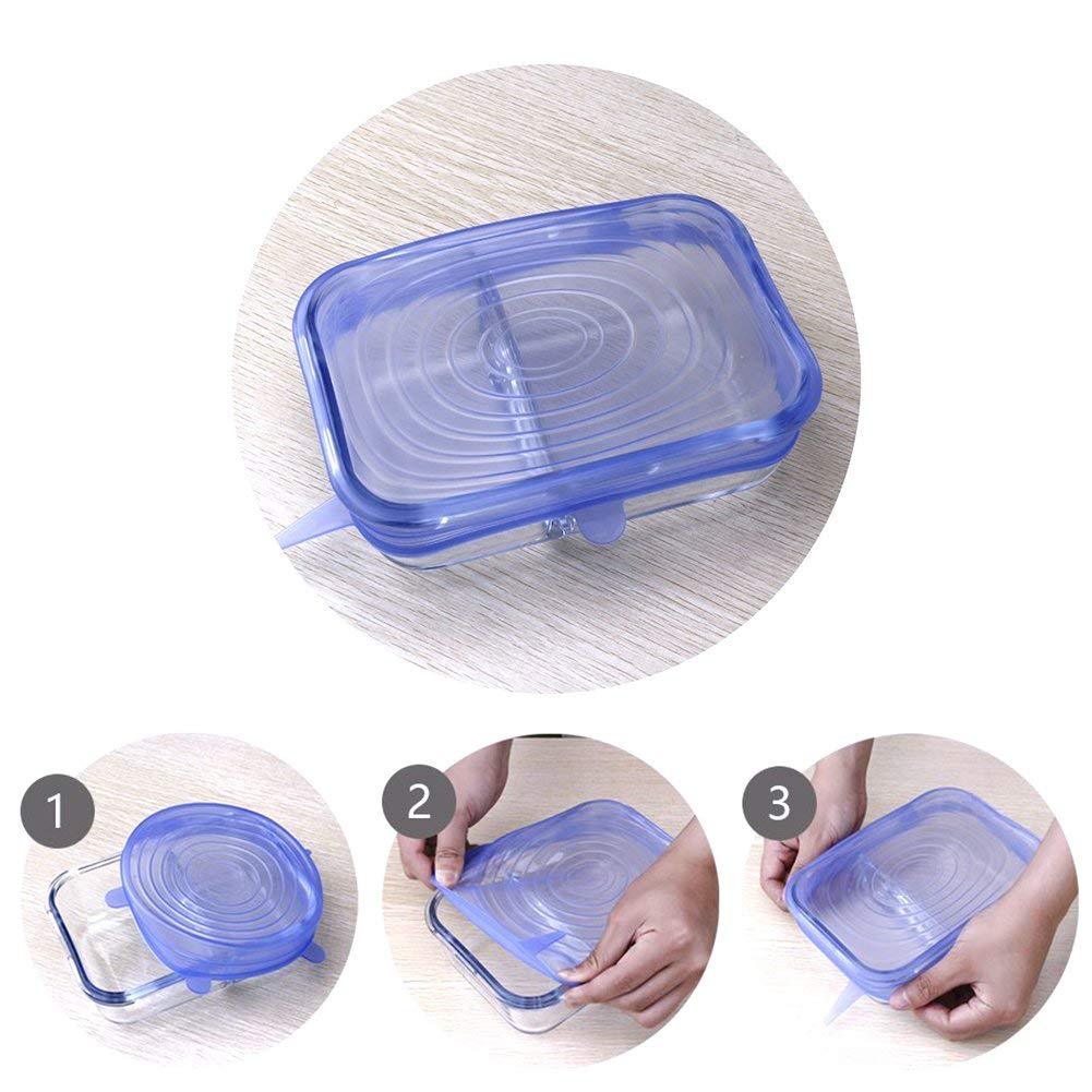 Firsting Silicone Stretch Lids, 18 Pack Reusable Silicone Lids, Silicone  Bowl Covers, 6 Sizes Apply to Food Container, for Freezer & Microwave