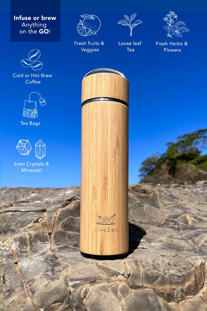 UPFLICK Bamboo Tea Tumbler Set of 2 Insulated Water Bottles 15oz & 17oz with Infuser Thermos Travel Set for Loose Leaves, Birthday Gift for Womens, Christmas Gift UPFLICK Bamboo Tea Tumbler Set of 2 Insulated Water Bottles 15oz & 17oz with Infuser Thermos Travel Set for Loose Leaves, Birthday Gift for Womens, Christmas Gift