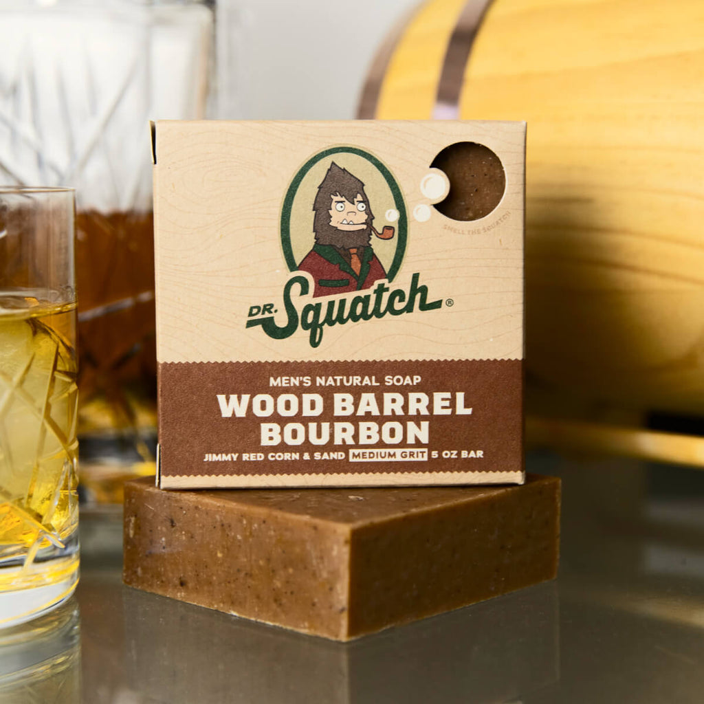 Wood Barrel Bourbon Bar Soap, Dr. Squatch