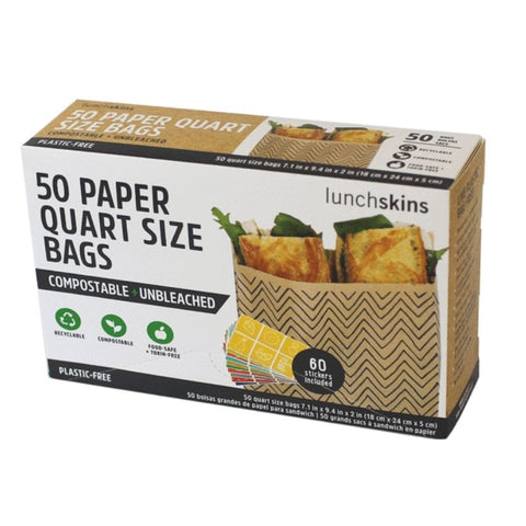 Lunchskins Bags, Quart Size, Paper - 50 bags