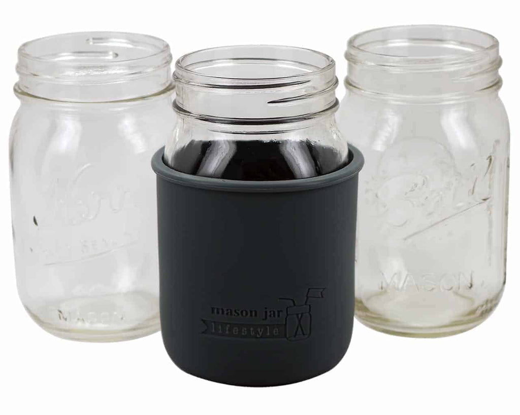 Silicone Sleeve for Regular Mouth Pint 16oz Mason Jars – Unpacked Living