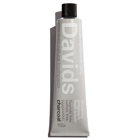 Davids Premium Natural Toothpaste Peppermint+Charcoal