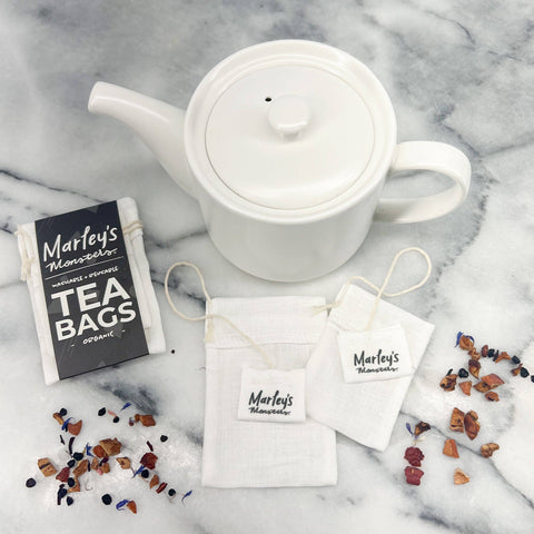 Reusable Tea Bags Organic Linen - Set of 2