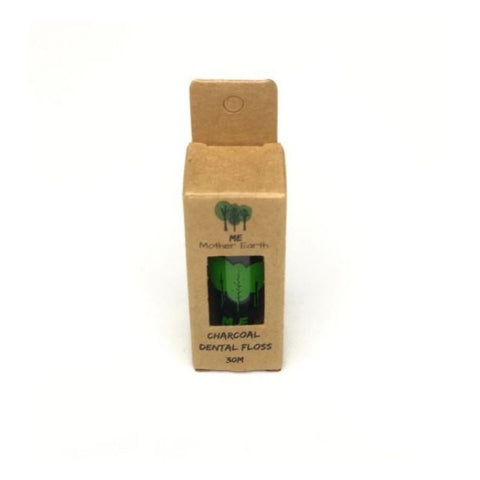 Vegan Charcoal Dental Floss in Glass container