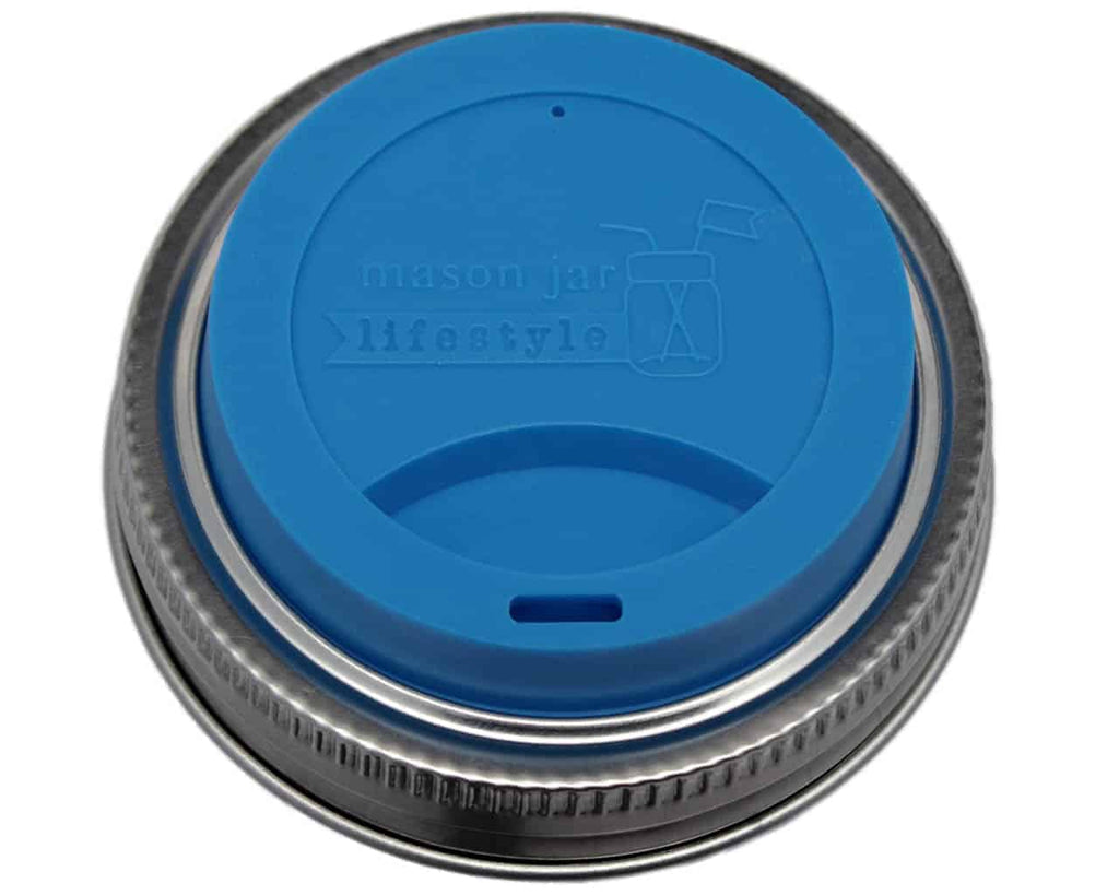 Silicone Mason Jar Lids with stainless steel band - GlassSipper