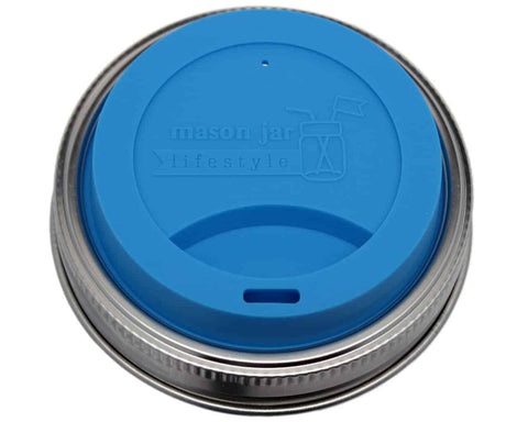 Silicone Drinking Lid With Band For Mason Jars