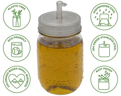 Stainless Steel Pour Spout Oil Cruet Lid for Mason Jars