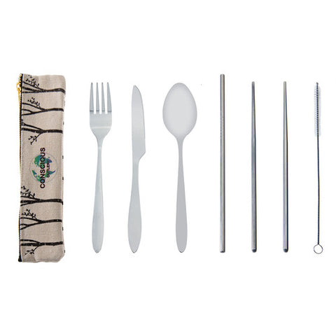 SAVE THE TREES Stainless Steel Mobile Cutlery Set
