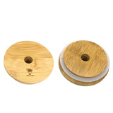 Wide Mouth Bamboo Mason Jar Lids for Drinking