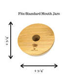 Standard Mouth Bamboo Mason Jar Lids for Straw