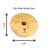 Wide Mouth Bamboo Mason Jar Lids for Drinking